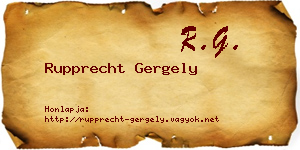 Rupprecht Gergely névjegykártya